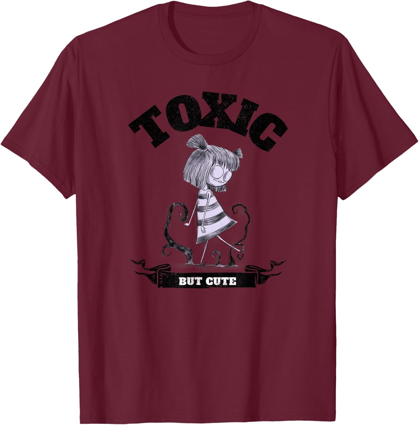 Toxic but cute creepy funny Halloween graphic T-Shirt - T-Shirt | Maroon