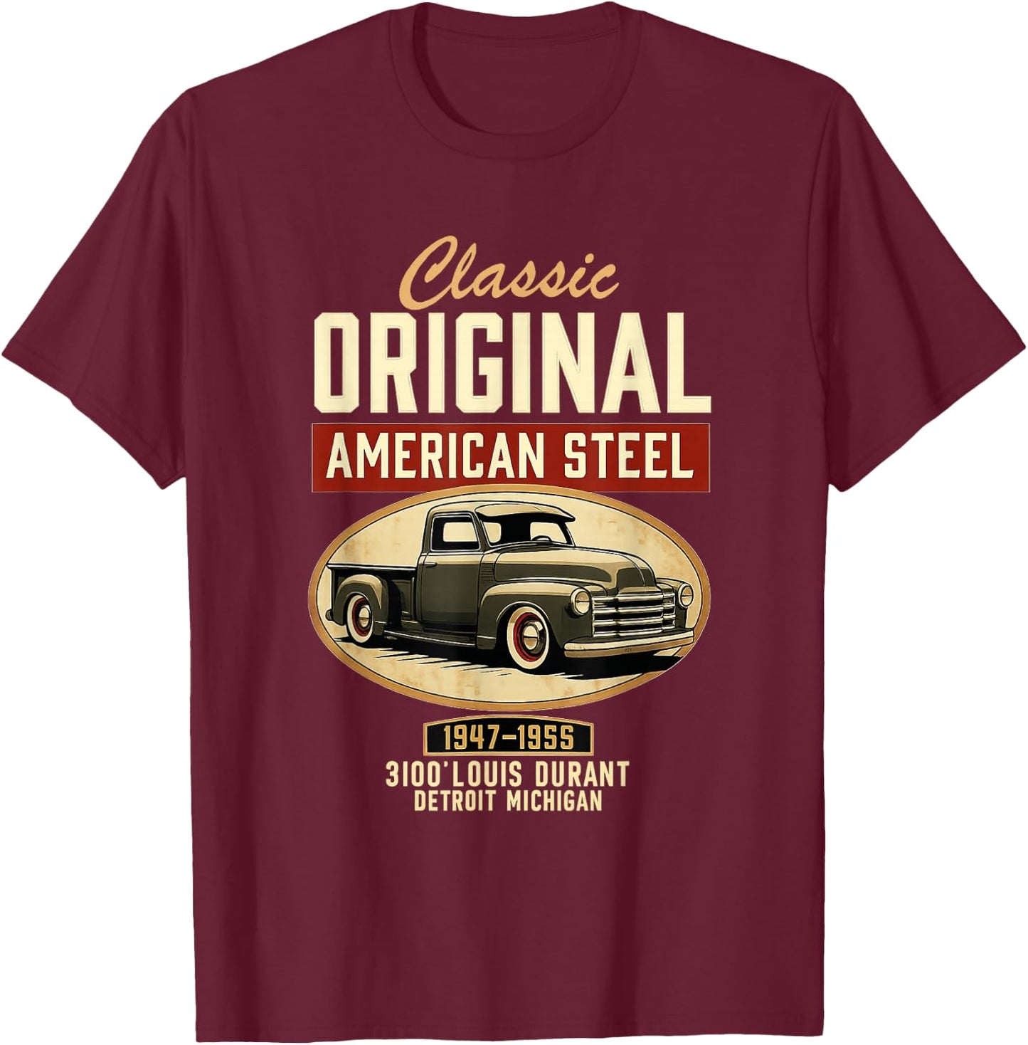 Vintage Classic Original American Old Pickup Truck 1940s Car T-Shirt - T-Shirt | Maroon