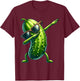Dabbing Pickle Lover Dill Cucumber T-Shirt - T-Shirt | Maroon