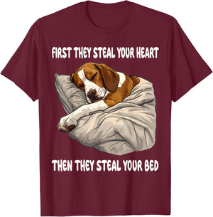 American Foxhound Sleeping Pajamas Nightgown T-Shirt - T-Shirt | Maroon
