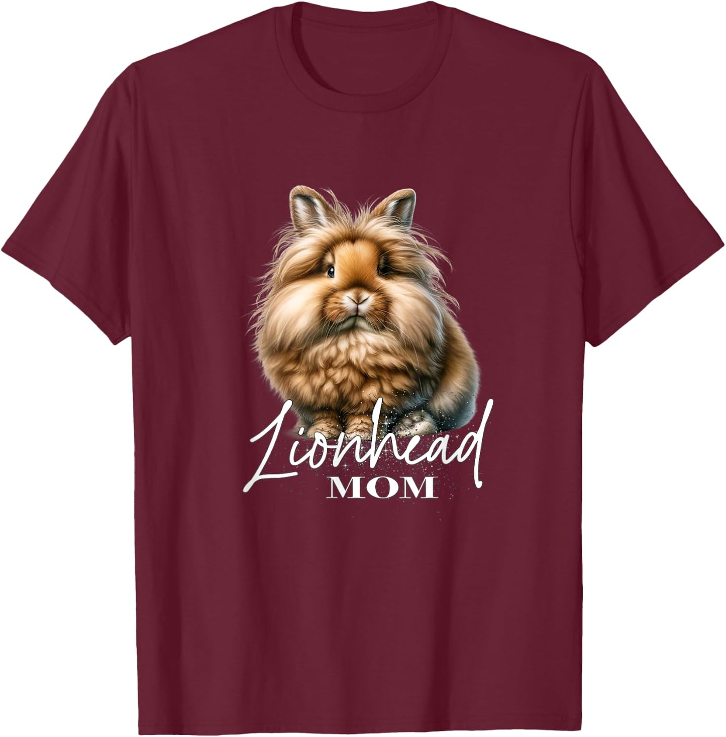 Lionhead Rabbit Mom T-Shirt - T-Shirt | Maroon