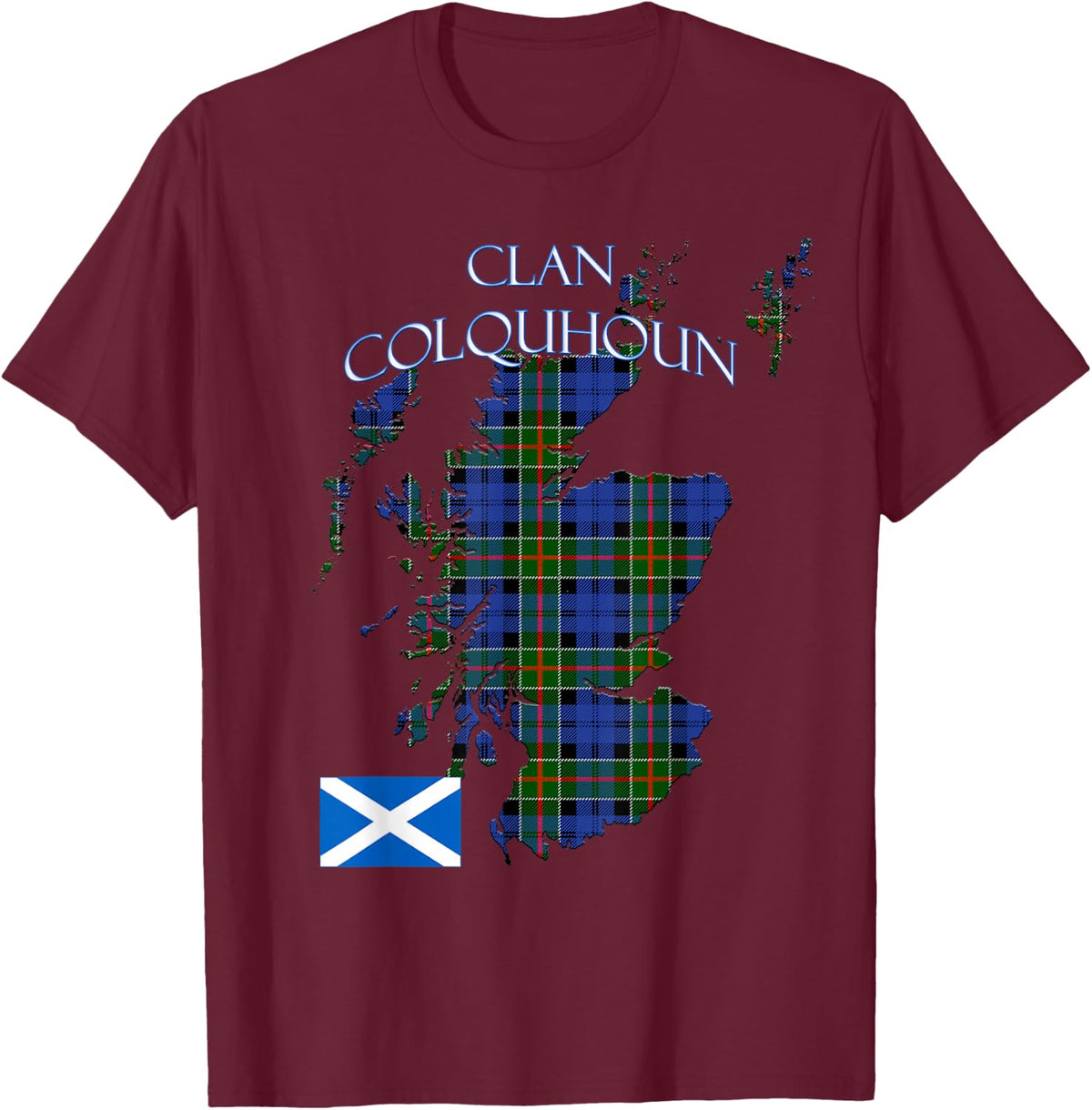 Colquhoun Scottish Clan Tartan Scotland T-Shirt - T-Shirt | Maroon