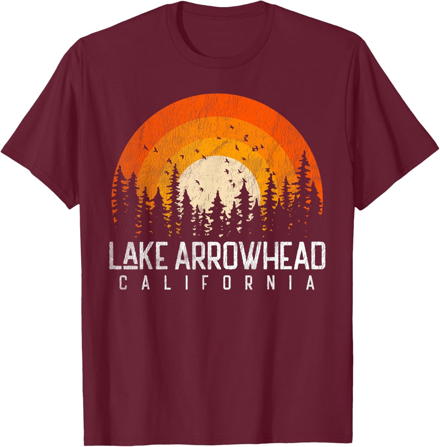 Lake Arrowhead California CA Shirt Vintage 70s 80s 90s Retro T-Shirt - T-Shirt | Maroon
