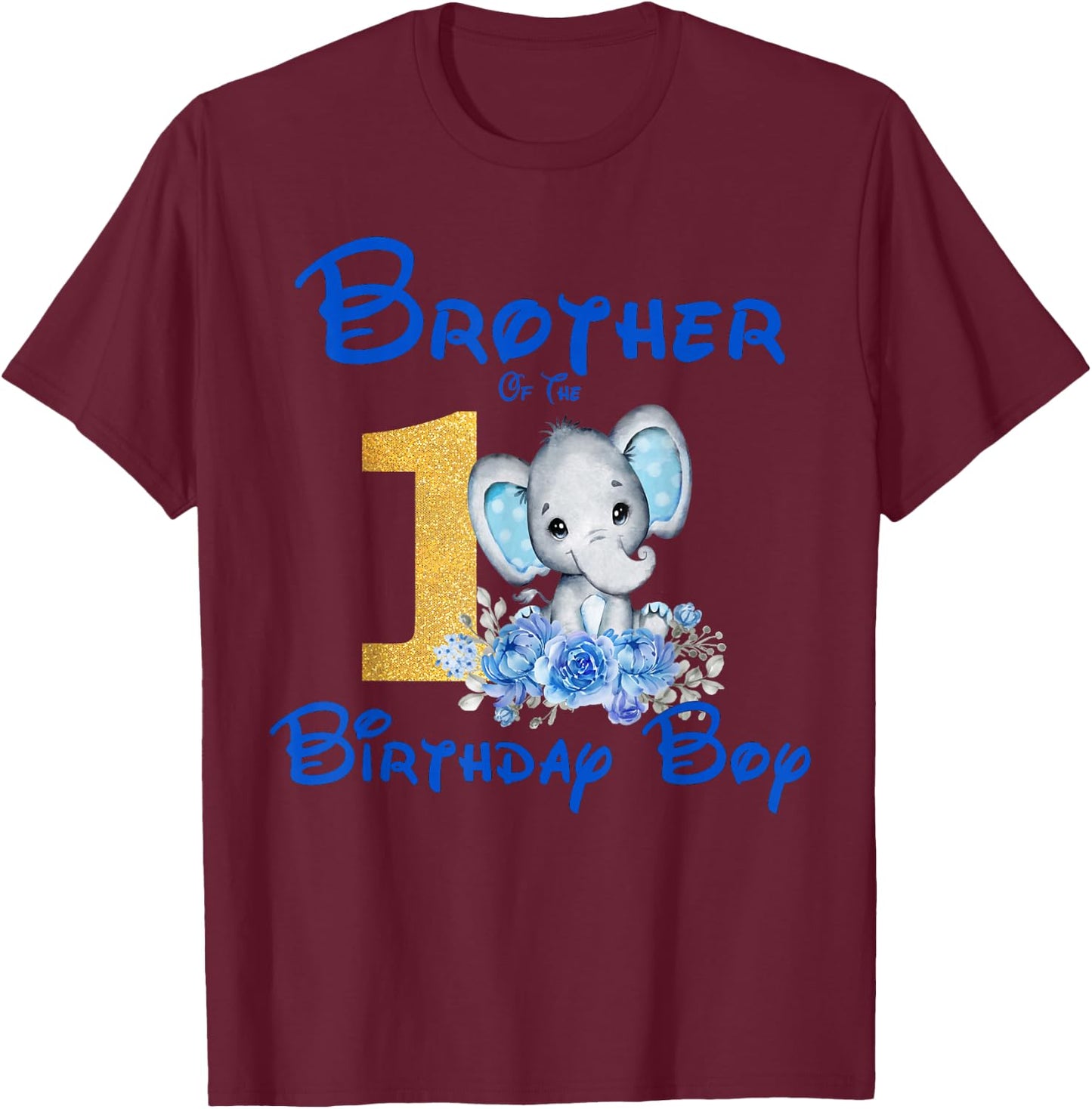 Brother Of The Birthday Boy Elephant Family Matching T-Shirt - T-Shirt | Maroon