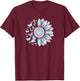 Sunflower Sun Flower Tie Dye Daisy Butterflies Women Girls T-Shirt - T-Shirt | Maroon