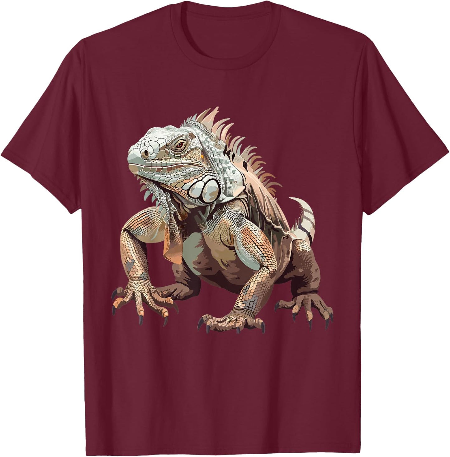 Iguanas, reptiles and Zoo Keeper Design Iguana - -Adults, Kids - Black - Small - Short Sleeve T-Shirt - T-Shirt | Maroon