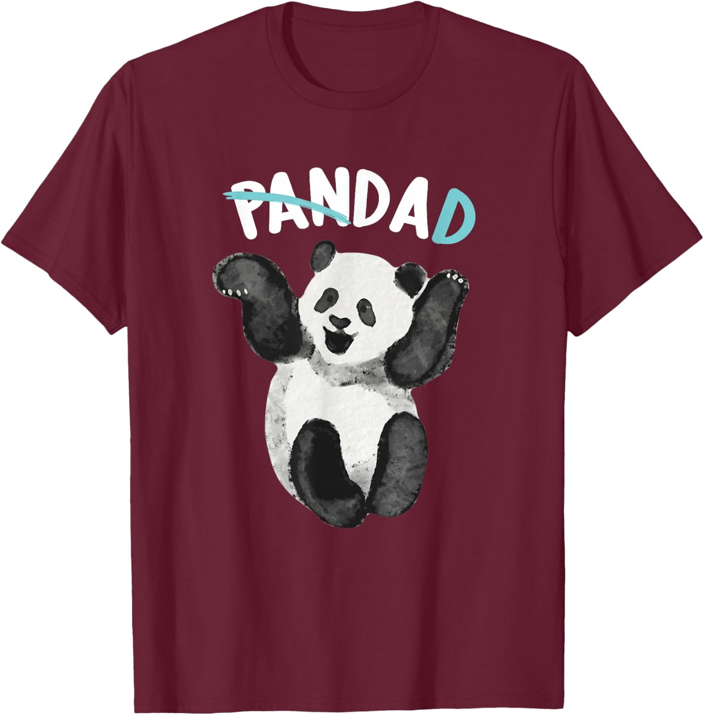 Panda Dad Papa Panda Bear Father Kid Families Outfit T-Shirt - T-Shirt | Maroon