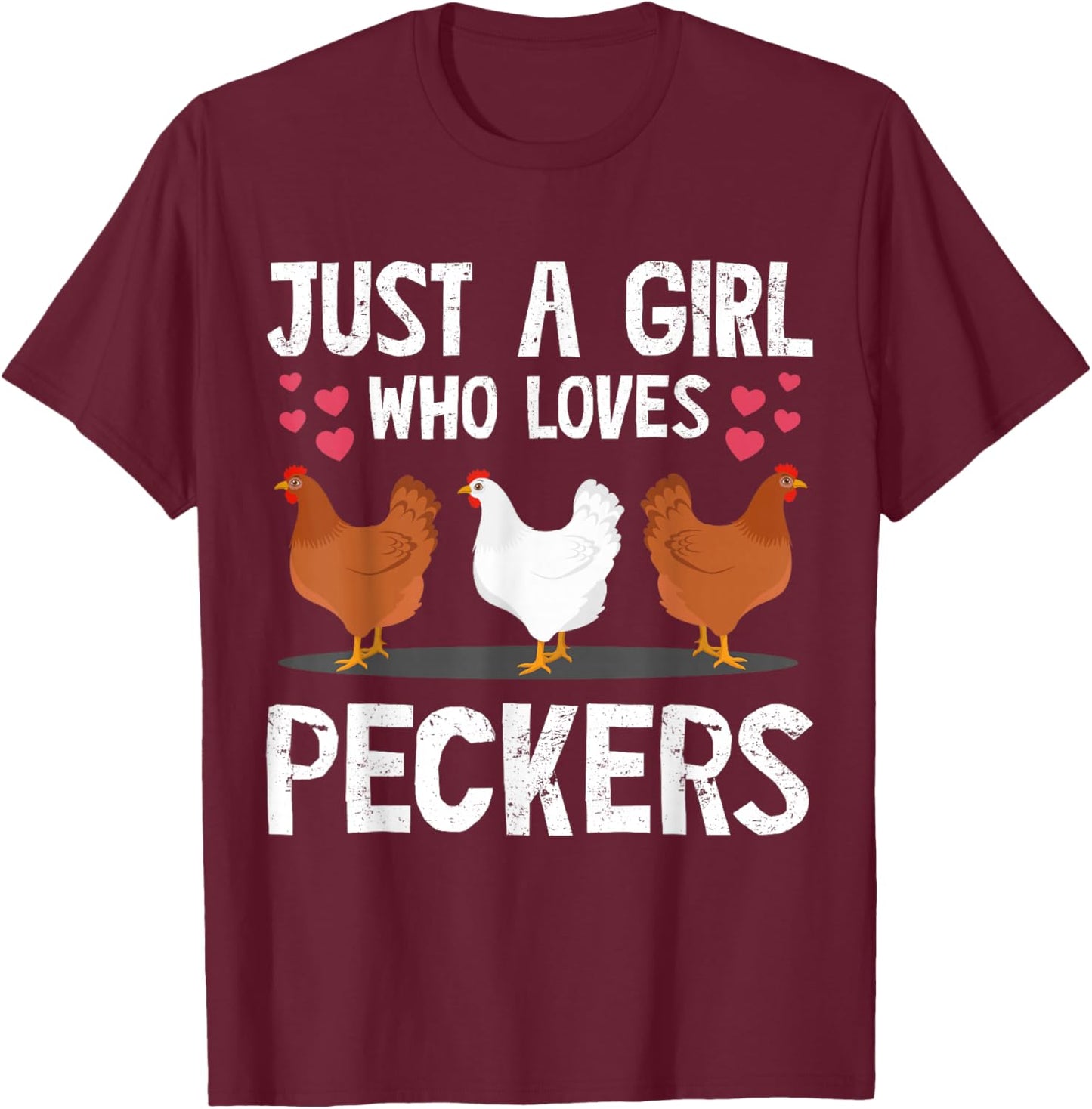 Funny Chicken Owner Art Girls Chicken Lover Farmer T-Shirt - T-Shirt | Maroon