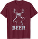 Vintage Bear Deer Hunter Funny Beer Drinker and Hunting T-Shirt - T-Shirt | Maroon