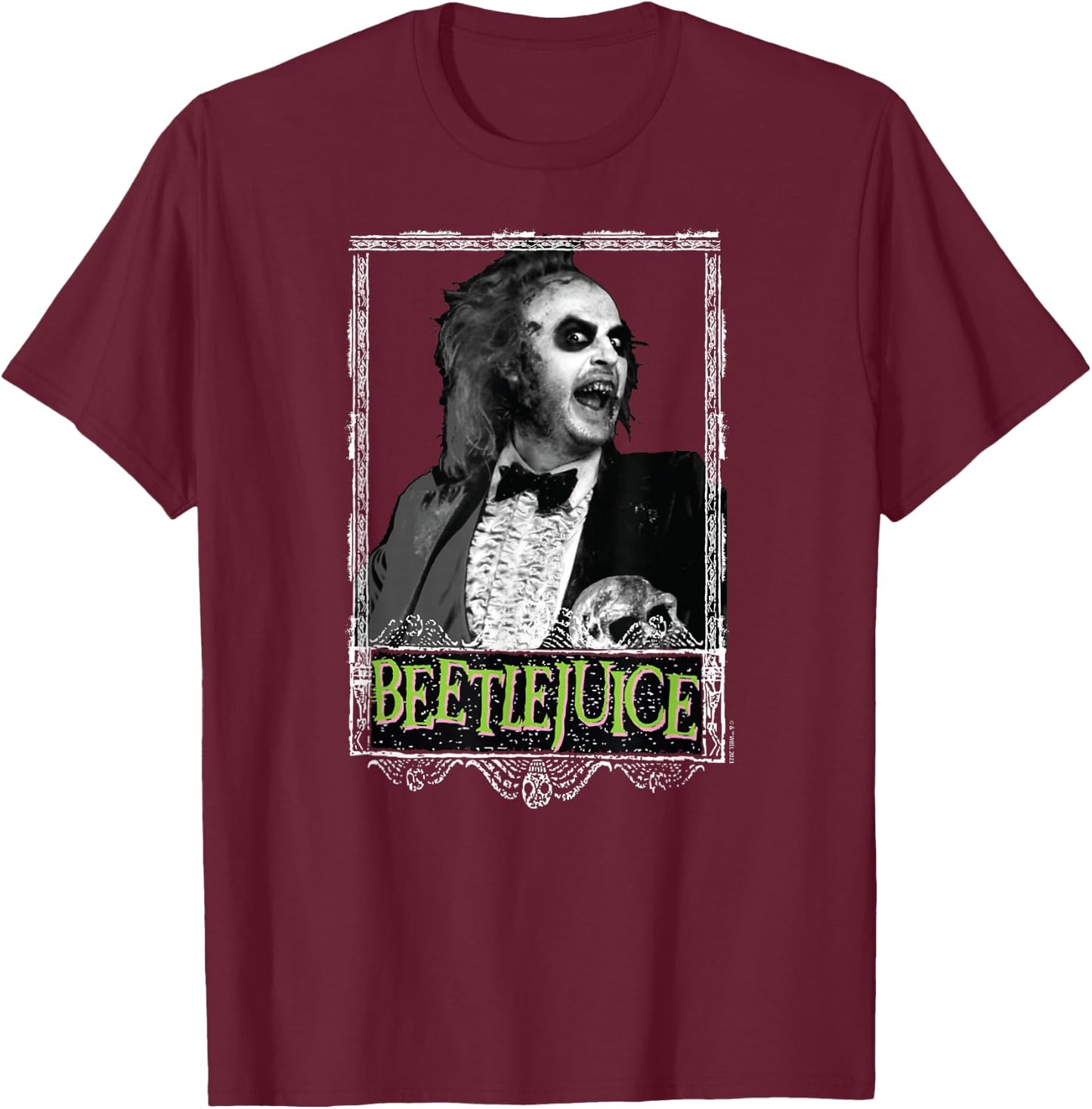 Beetlejuice - Beetlejuice Frame T-Shirt - T-Shirt | Maroon