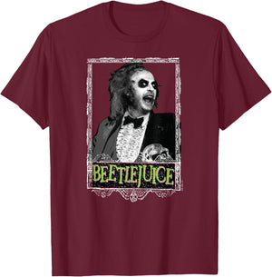 Beetlejuice - Beetlejuice Frame T-Shirt - T-Shirt | Maroon