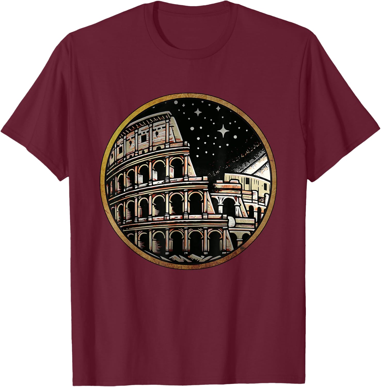 Roman Empire Colosseum of Ancient Rome T-Shirt - T-Shirt | Maroon