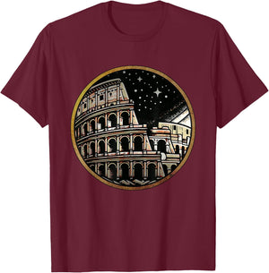 Roman Empire Colosseum of Ancient Rome T-Shirt - T-Shirt | Maroon