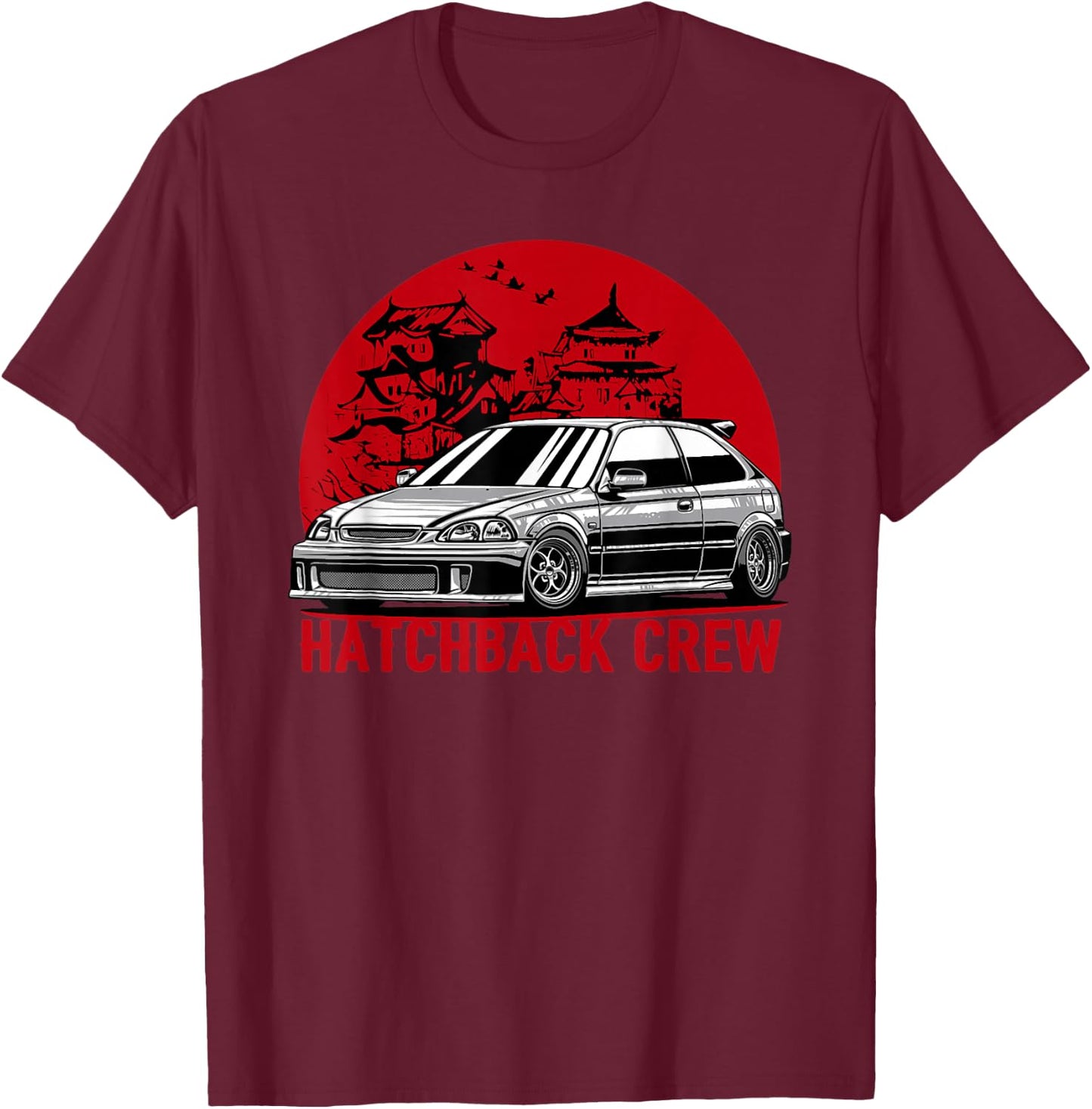 Civic EK Hatchback Type R Japanese Car T-Shirt - T-Shirt | Maroon