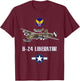 USAAF B-24 Liberator WW2 Bomber Airplane T-Shirt - T-Shirt | Maroon