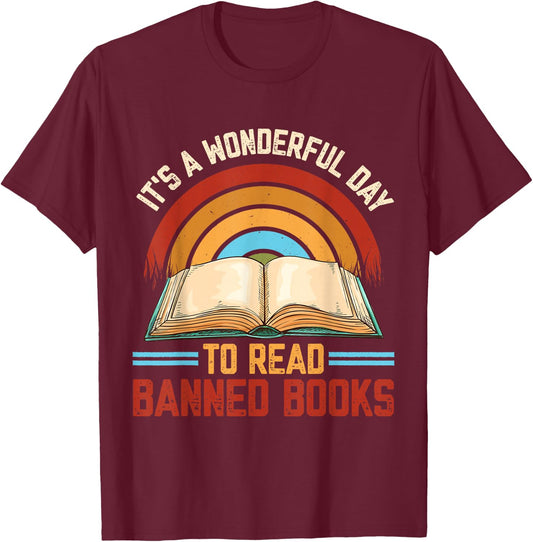 Banned Books Quote Book Lover Read Banned Books Week T-Shirt - T-Shirt | Maroon
