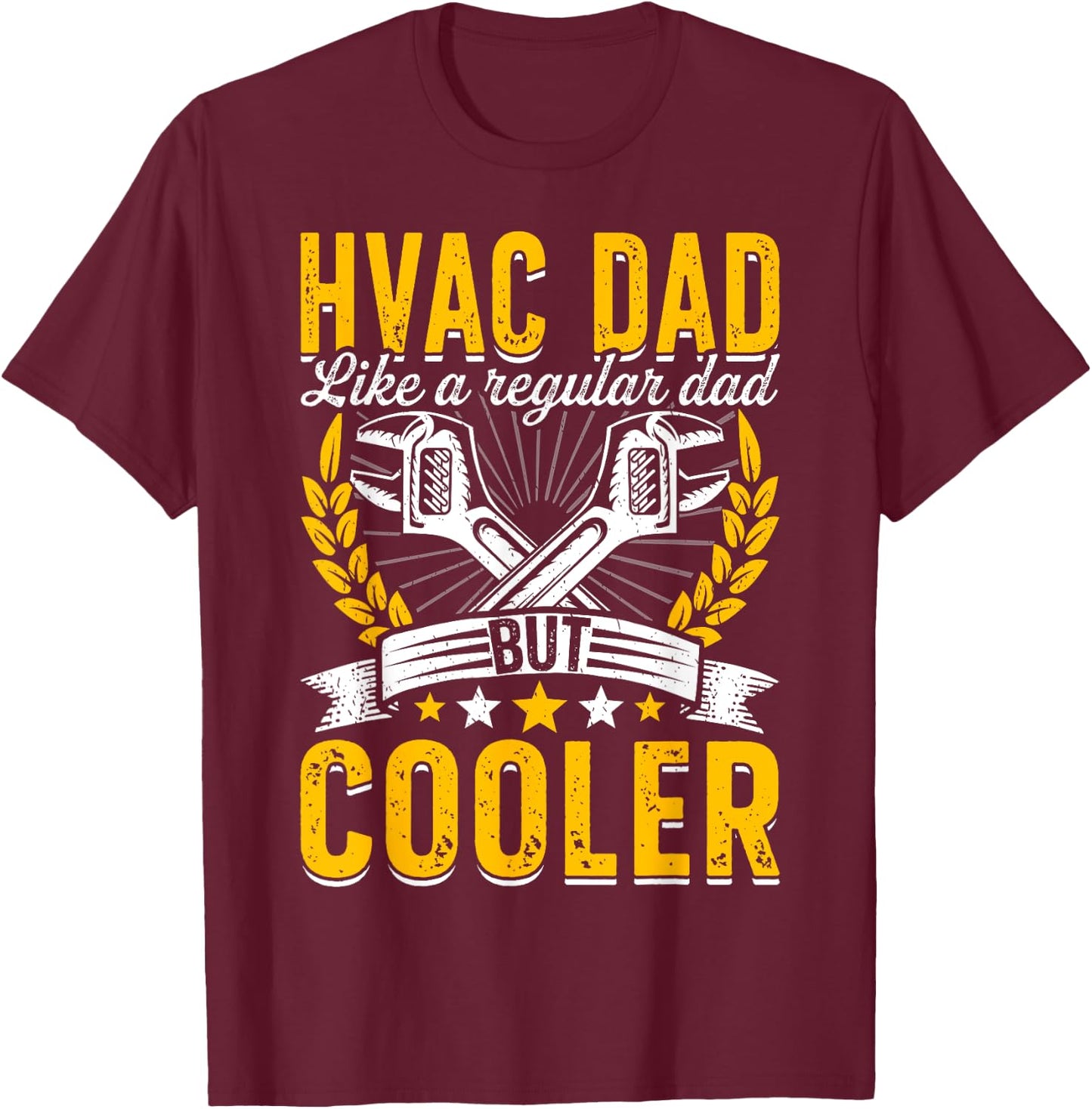 Vintage HVAC Technician Father HVAC Dad Funny Father's Day T-Shirt - T-Shirt | Maroon