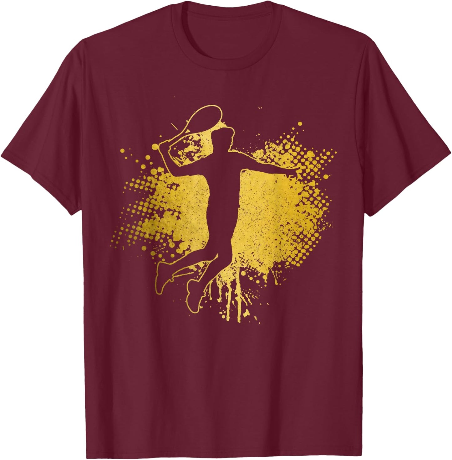 Tennis Player Sports Vintage Men Women Tennis T-Shirt - T-Shirt | Maroon