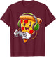 Funny Gamer Pizza Gaming Food Lovers Play Video Games T-Shirt - T-Shirt | Maroon