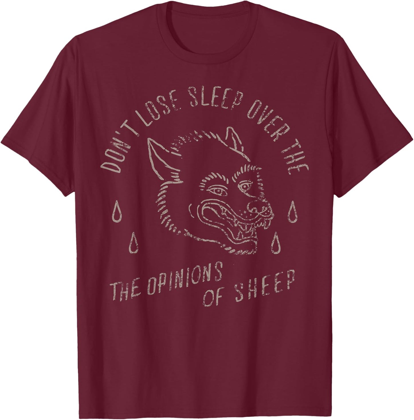 The Opinions Of Sheep Traditional Tattoo Wolf Blood T-Shirt - T-Shirt | Maroon