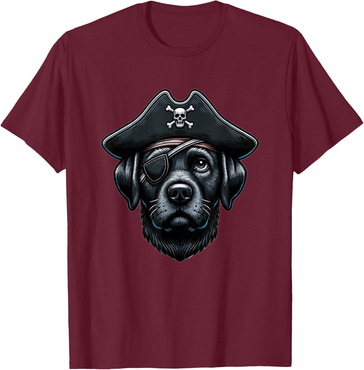 Black Labrador Pirate Dog Halloween Party Women Kids T-Shirt - T-Shirt | Maroon