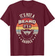 Vintage Retro It's Not A Beard It's A Saddle Funny Bearded T-Shirt - T-Shirt | Maroon