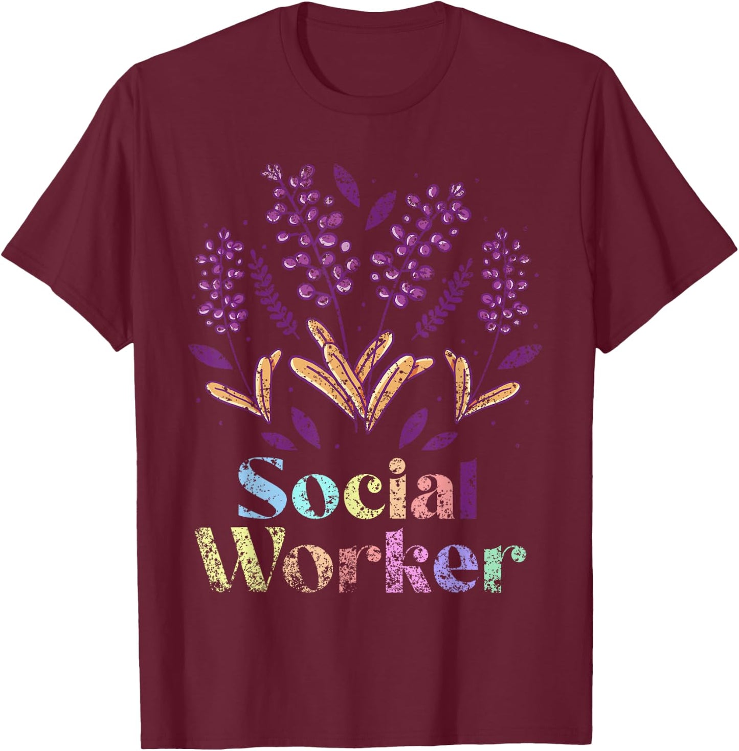 Social Worker Job Graduation Work Social , Small, Black T-Shirt - T-Shirt | Maroon