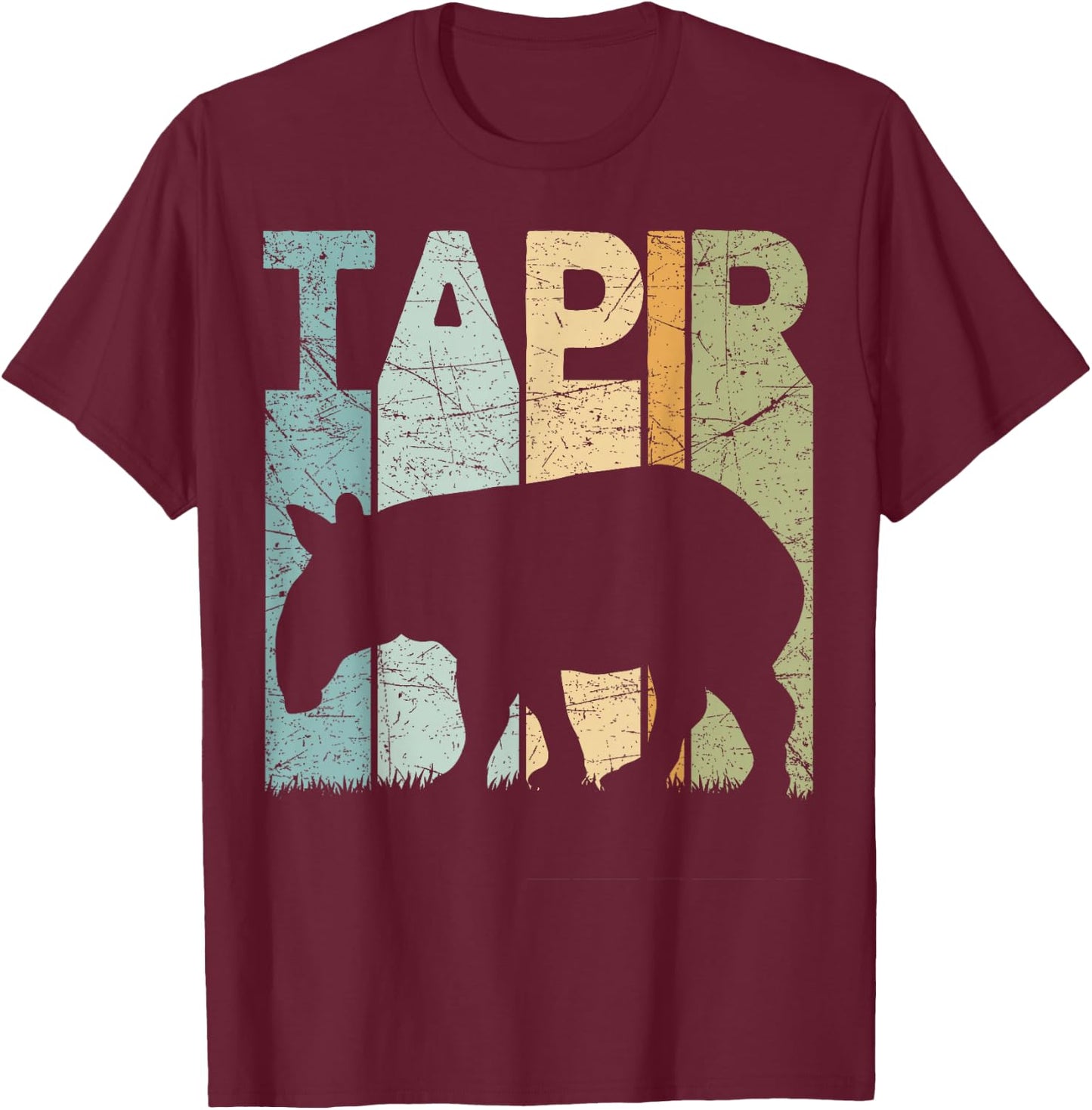 Tapir Vintage Animal Lover Retro Tapir T-Shirt - T-Shirt | Maroon