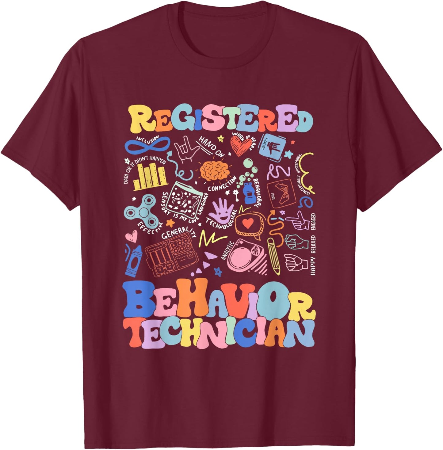 Women Registered Behavior Technician RBT Graduation ABA T-Shirt - T-Shirt | Maroon