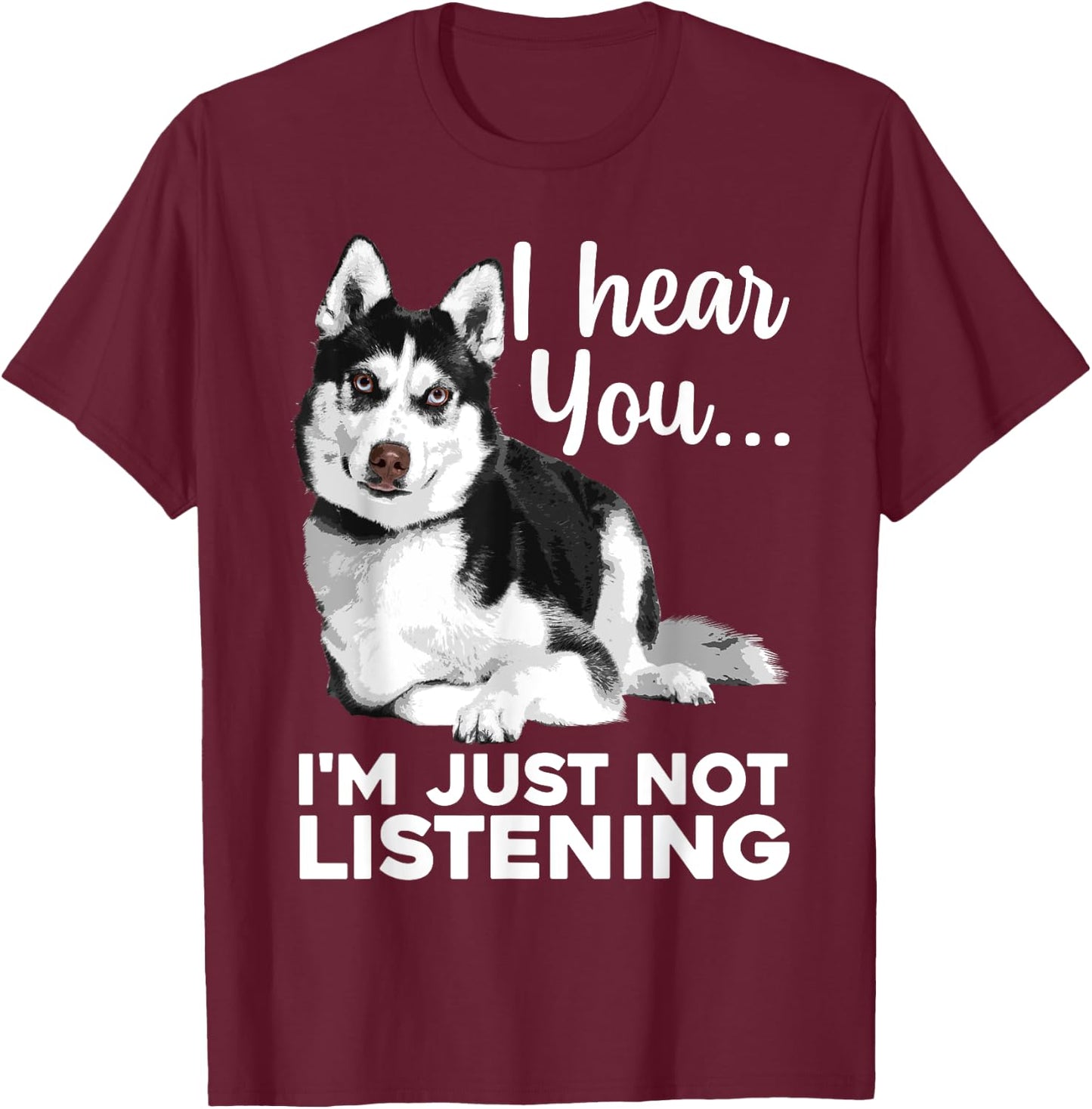 Funny Husky Dog Art Women Kids Siberian Husky Lover T-Shirt - T-Shirt | Maroon