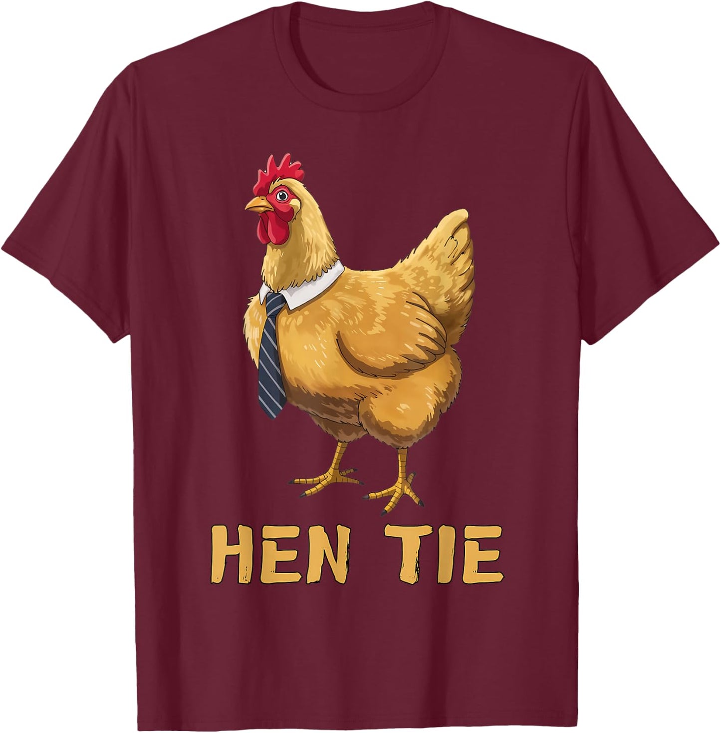 Hen Tie Funny Chicken Anime Lover Shirts Humor Graphic T-Shirt - T-Shirt | Maroon