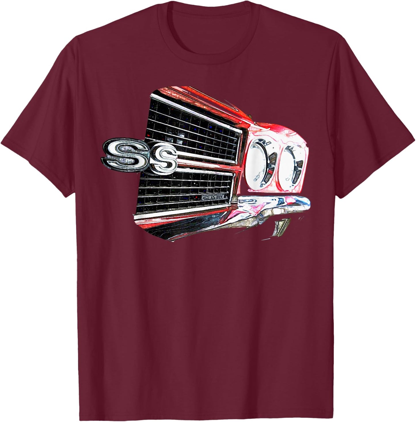 1970 70 Chevelle SS Half Grill Trending Chevys Muscle Car T-Shirt - T-Shirt | Maroon