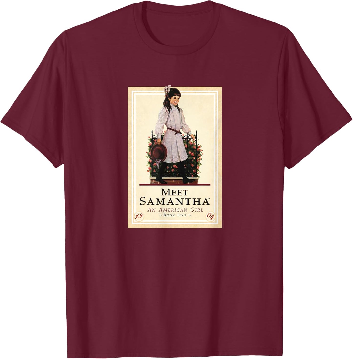 American Girl - Meet Samantha Book Cover T-Shirt - T-Shirt | Maroon