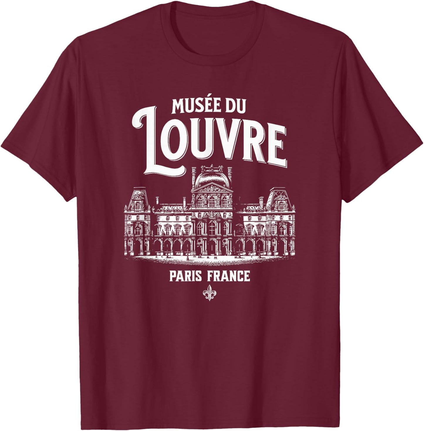 Vintage Musée du Louvre Paris France T-Shirt - T-Shirt | Maroon