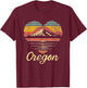 Oregon - Heart Vintage Love Women Kids Retro Graphic Cool T-Shirt - T-Shirt | Maroon