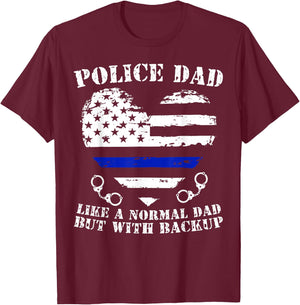 Funny Police Dad Gift Shirt For Proud Law Enforcement Dad T-Shirt - T-Shirt | Maroon