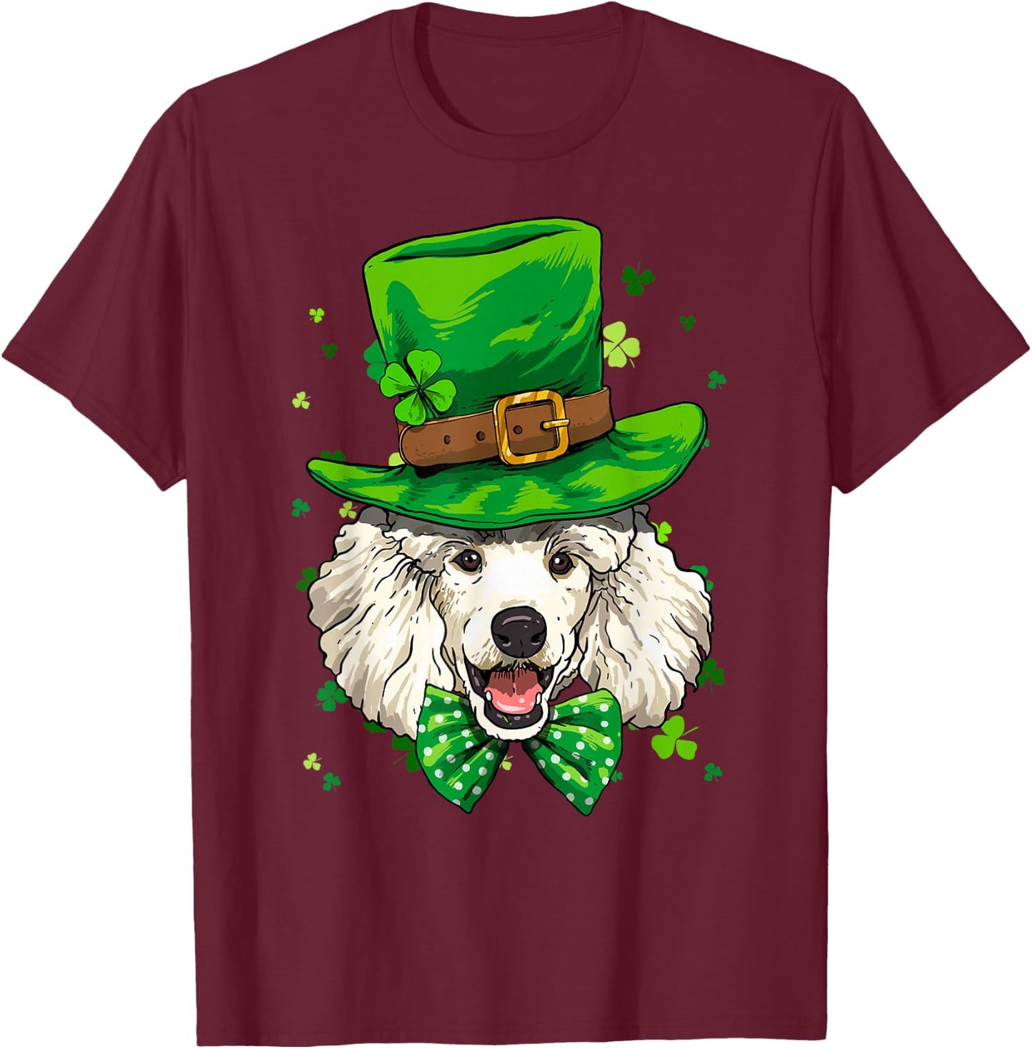 Poodle Leprechaun St Patricks Day Dog Boys Men T-Shirt - T-Shirt | Maroon