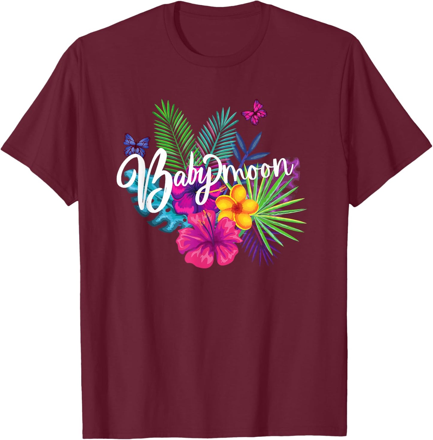 Cute Fun Babymoon Expectant Parents Trip Pregnancy Newborn T-Shirt - T-Shirt | Maroon