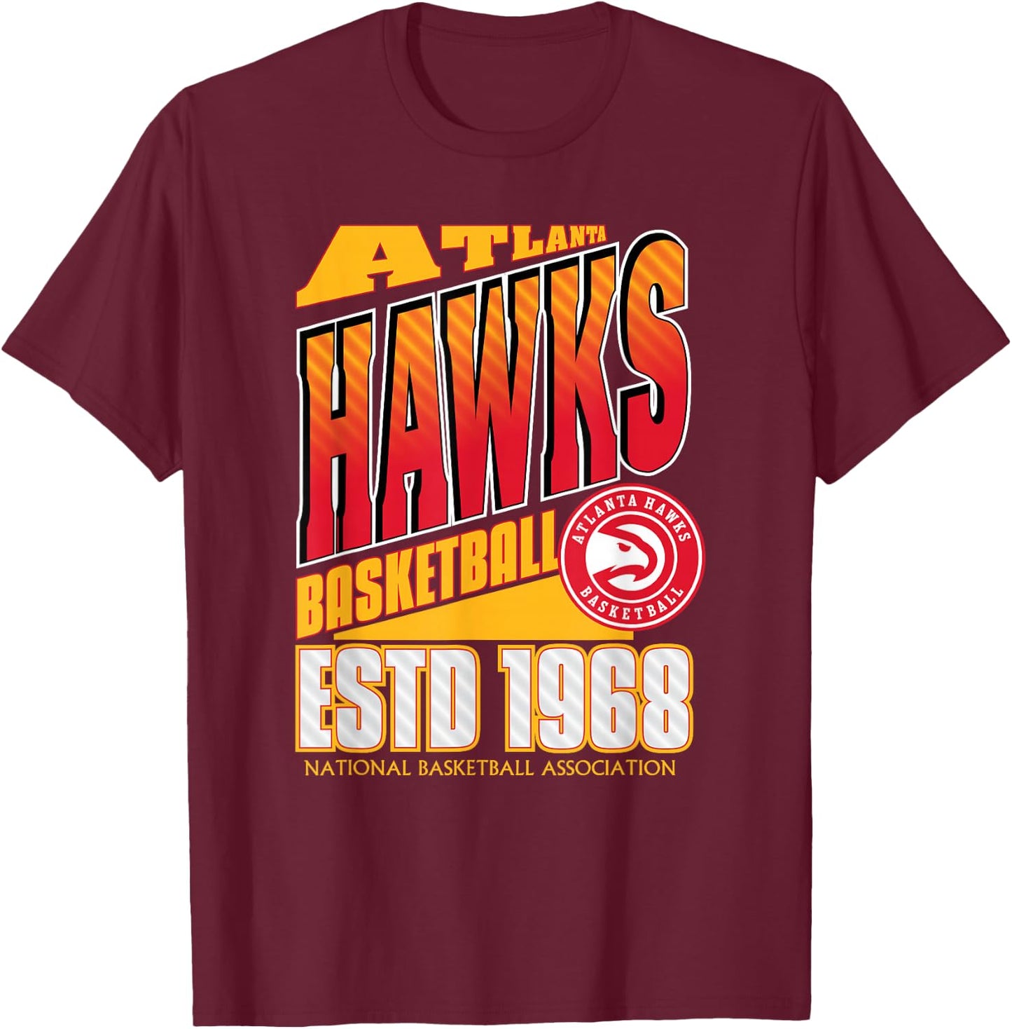 Atlanta Hawks NBA Breakaway , Men's Black Small T-Shirt - T-Shirt | Maroon