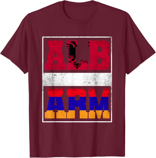 Albania and Armenia Mix Heritage Albanian Armenian Roots T-Shirt - T-Shirt | Maroon