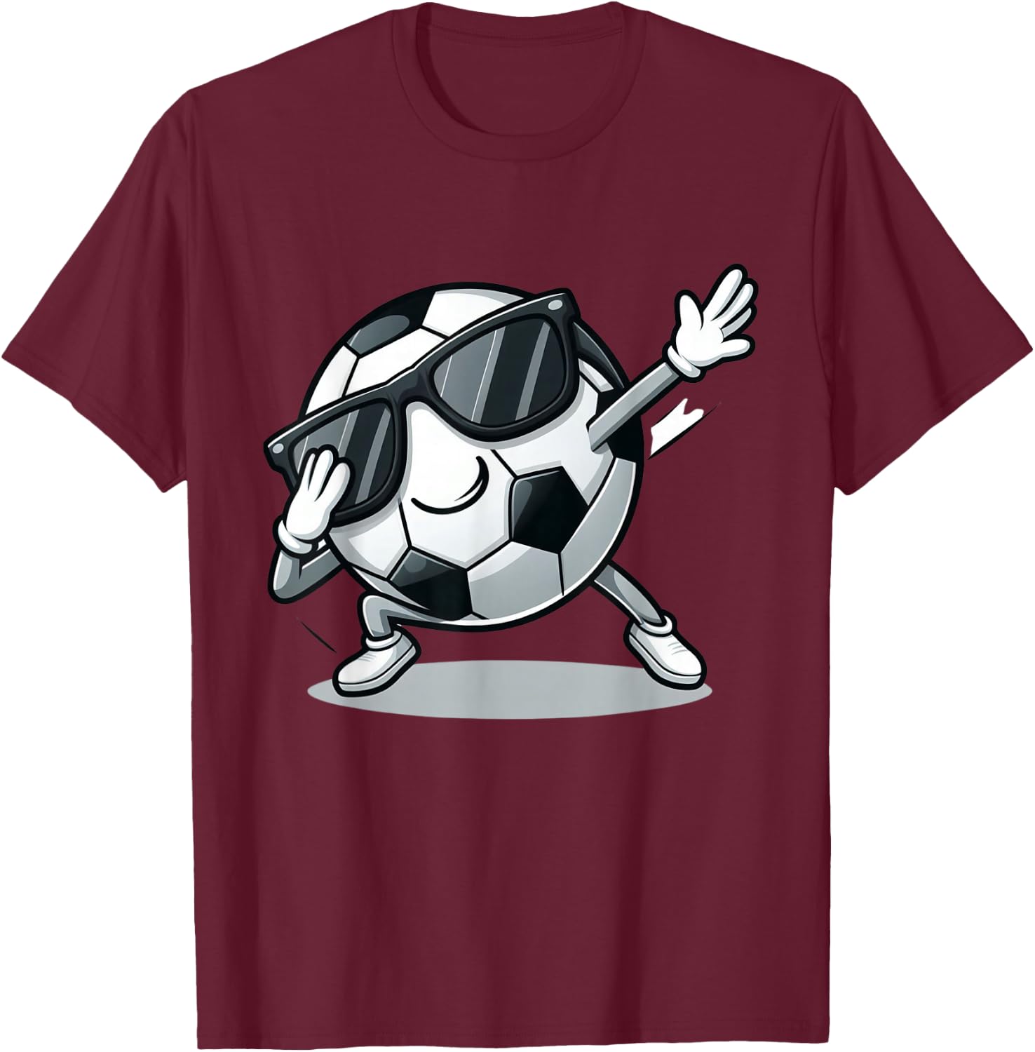 Dabbing Soccer Ball Shirt Funny Boys Men Women Sports Player T-Shirt - T-Shirt | Maroon