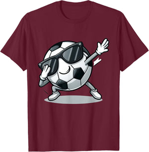Dabbing Soccer Ball Shirt Funny Boys Men Women Sports Player T-Shirt - T-Shirt | Maroon