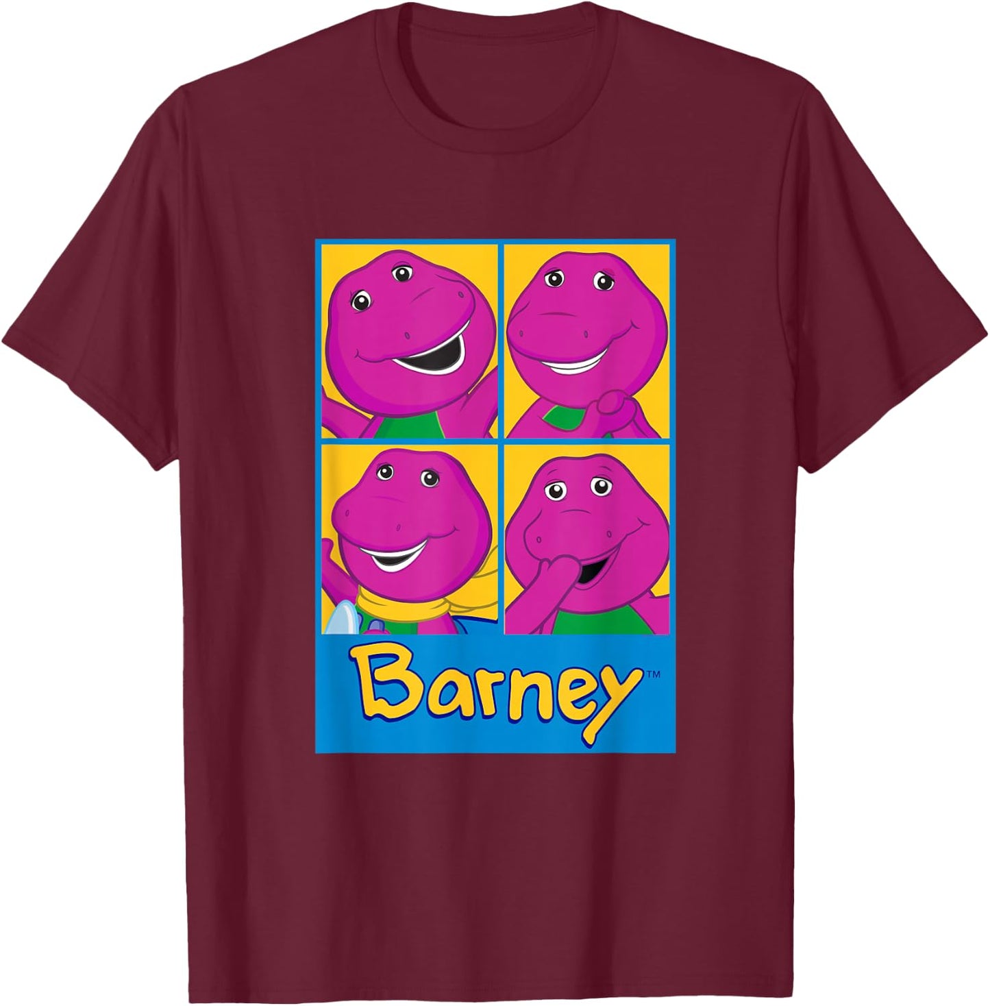 Barney - Barney Grid T-Shirt - T-Shirt | Maroon