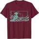 Light Teal Aqua Great Wave Light Teal Aqua Color Graphic T-Shirt - T-Shirt | Maroon