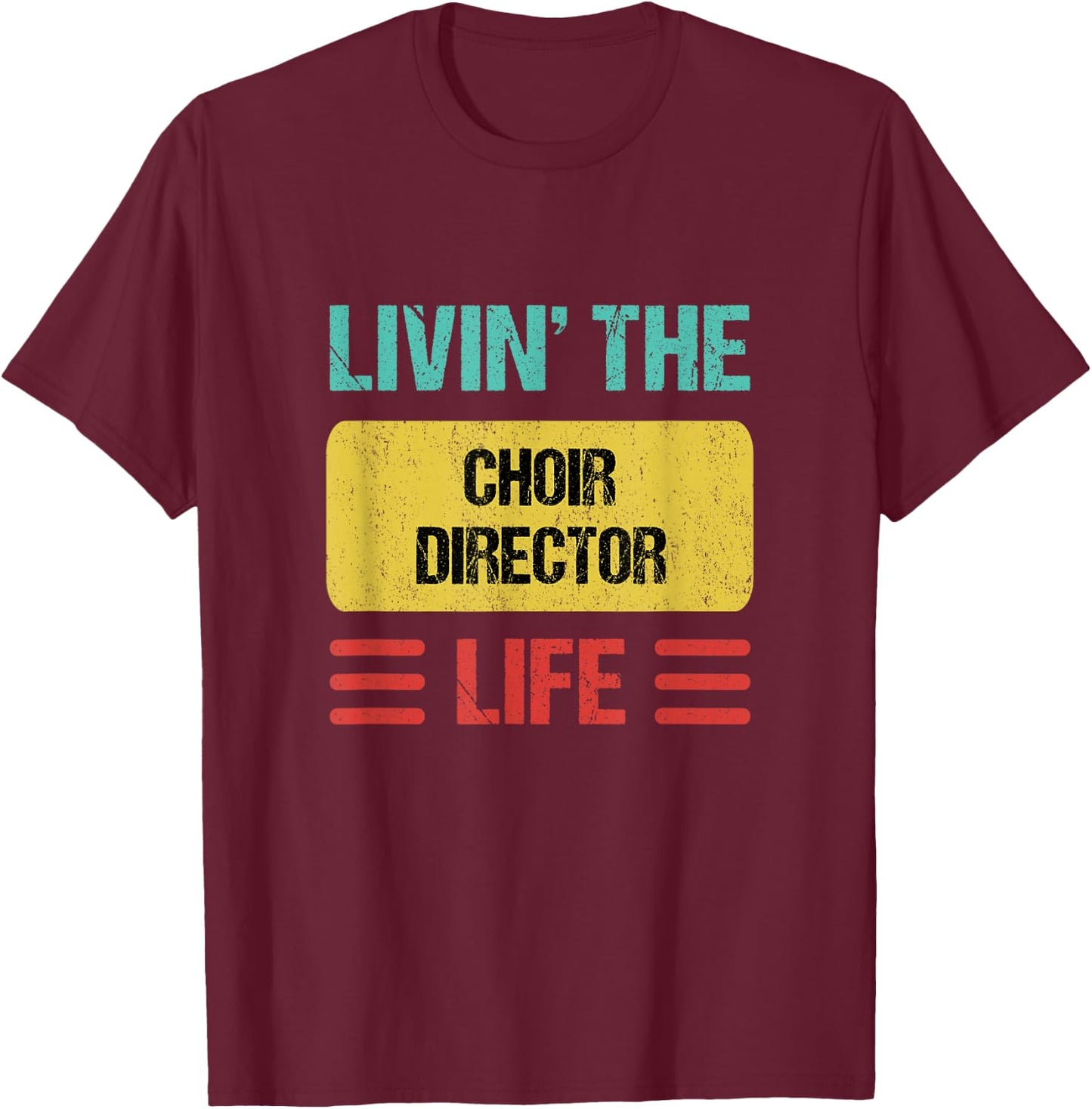 Choir Director Shirts & Gifts -Adults Black Small Modern Short Sleeve T-Shirt - T-Shirt | Maroon