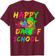 Happy Last Day Of School Paint Splatter Effect Glow Teacher T-Shirt - T-Shirt | Maroon