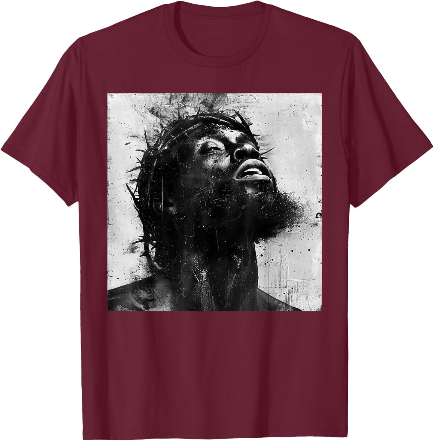 Black Jesus, Christianity, Church, Christ, Jesus T-Shirt - T-Shirt | Maroon
