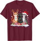 Santa Cat Christmas Light Gorgeous Reindeer Pajama Cat Lover T-Shirt - T-Shirt | Maroon