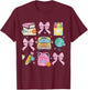 Coquette Bow Student Teacher Happy First Day Back To School Men Women Girls Kids T-Shirt - T-Shirt | Maroon