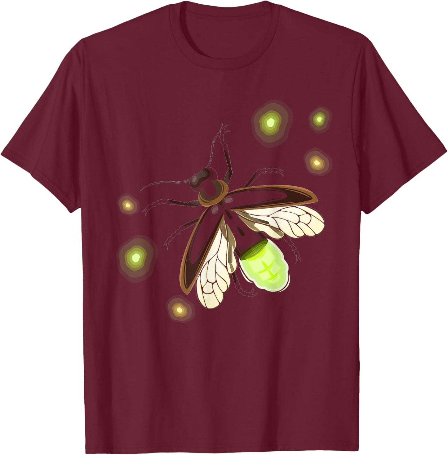Fireflies Nature Camping Insect T-Shirt - T-Shirt | Maroon